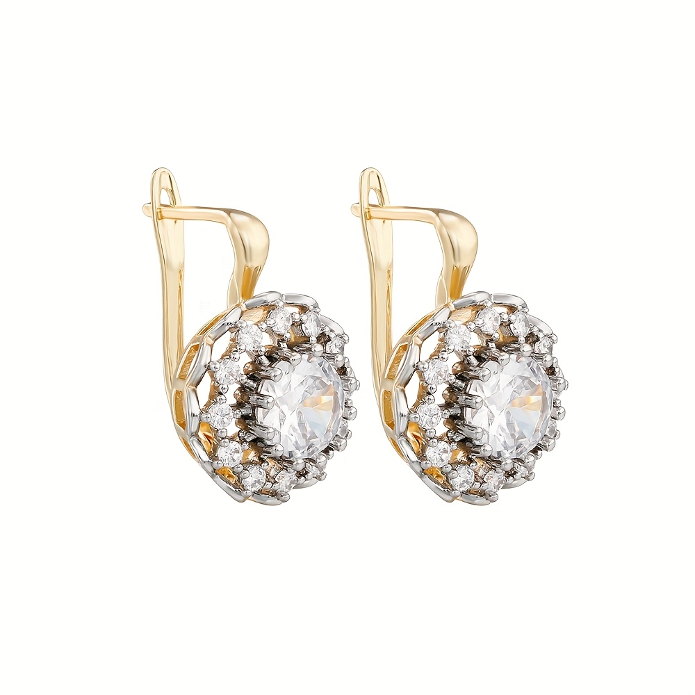 Bi-Color Design Earring and Ring Set, Exquisite Fashion